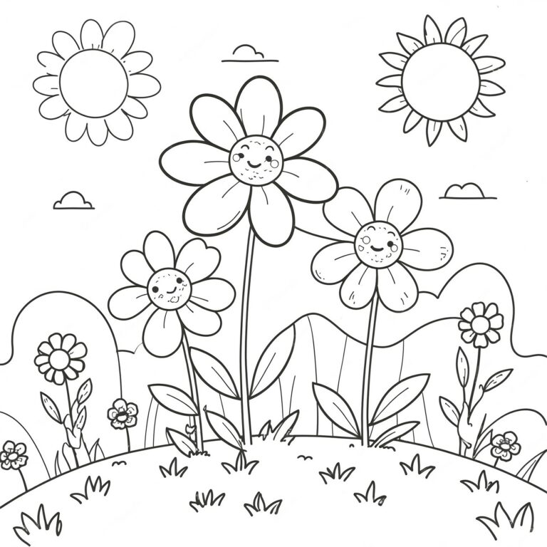 Blomsteräng under strålande sol
