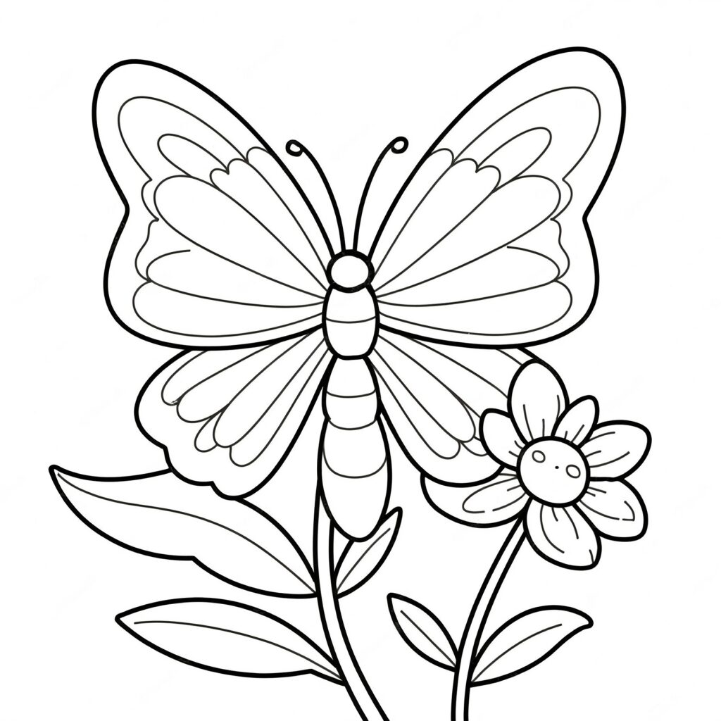 Färgglad fjäril på blomma