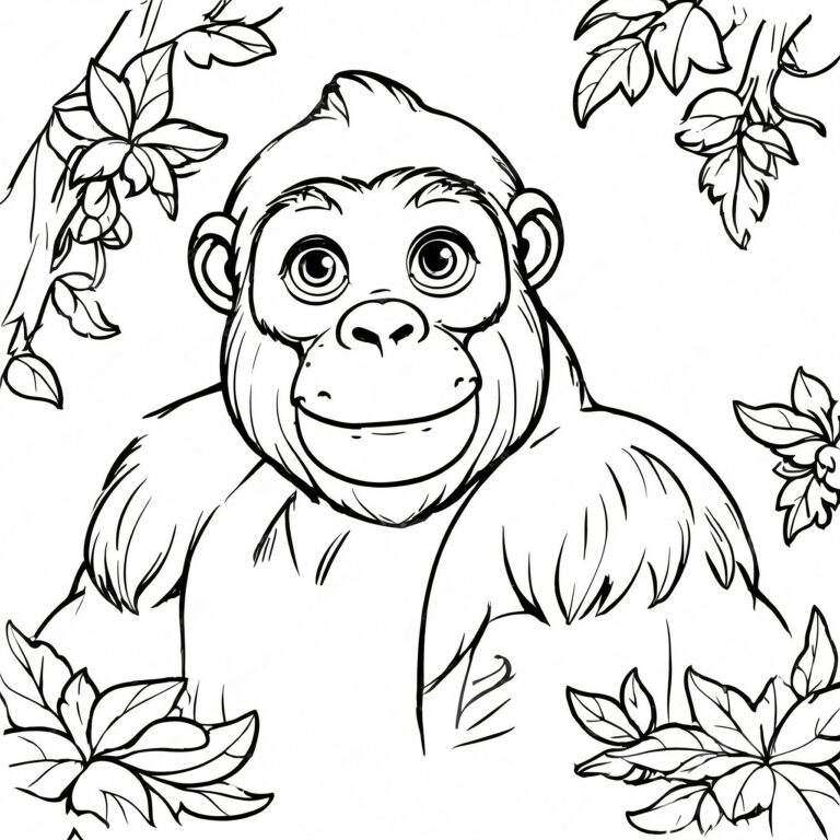 Glad gorilla i djungeln