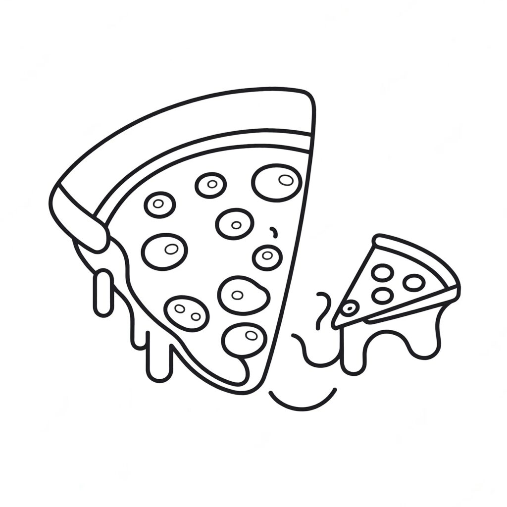 Lekfull pizzaslice med smält ost