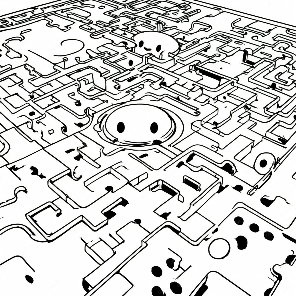 Pac-Man Labyrint med Spännande Detaljer