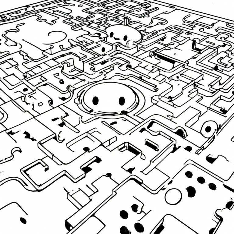 Pac-Man Labyrint med Spännande Detaljer