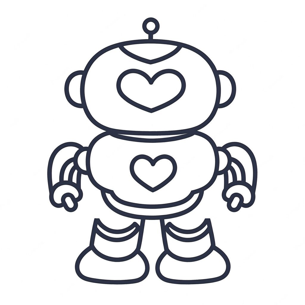 Robot med hjärta i en lekfull design
