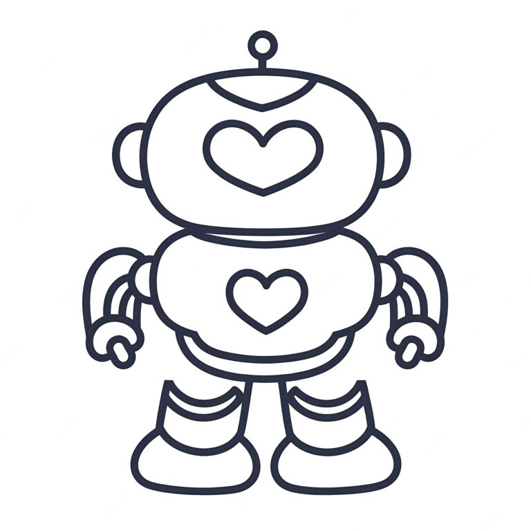 Robot med hjärta i en lekfull design