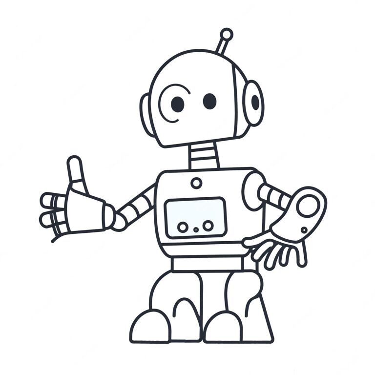Robotarm i arbete med lekfull design