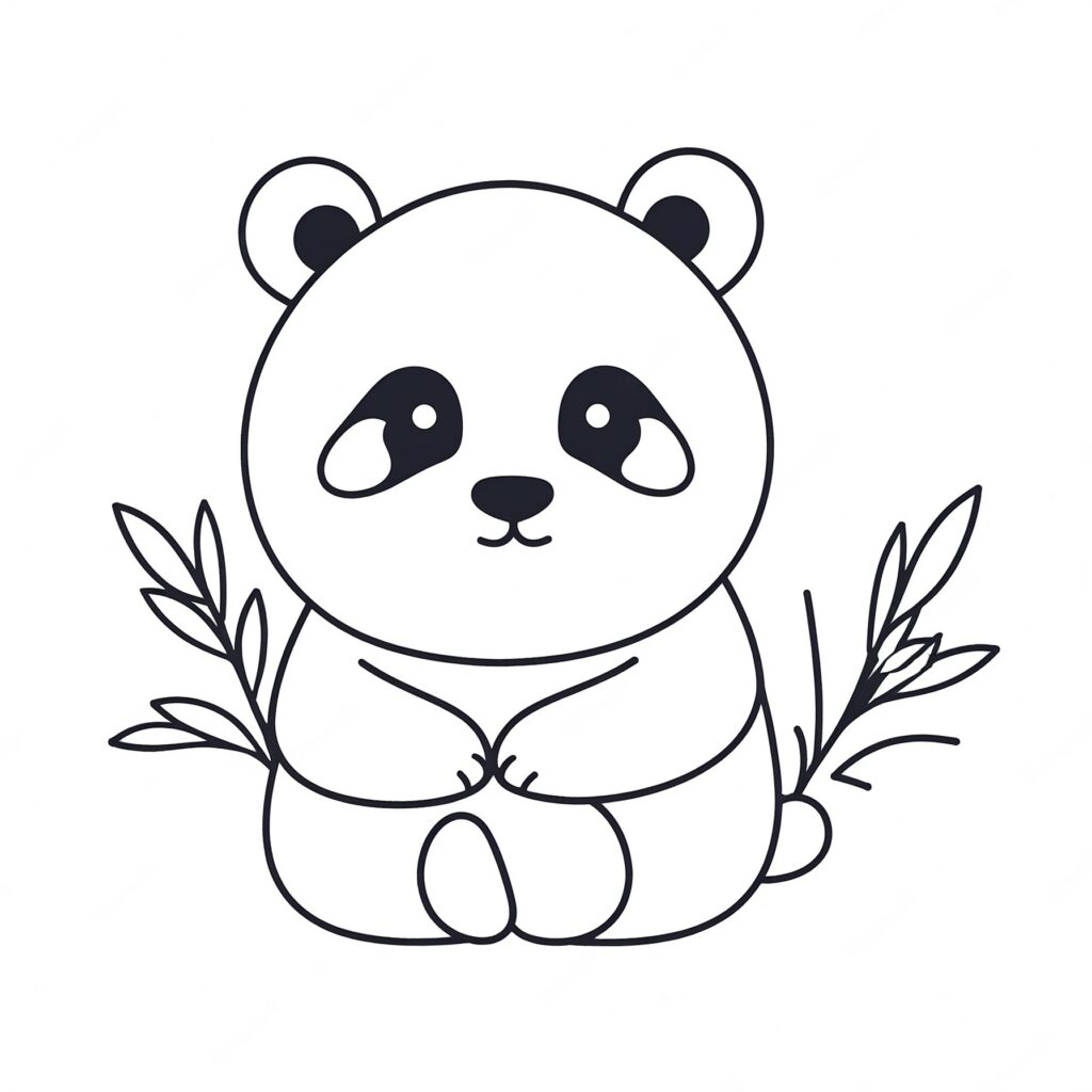 Söt panda som äter bambu