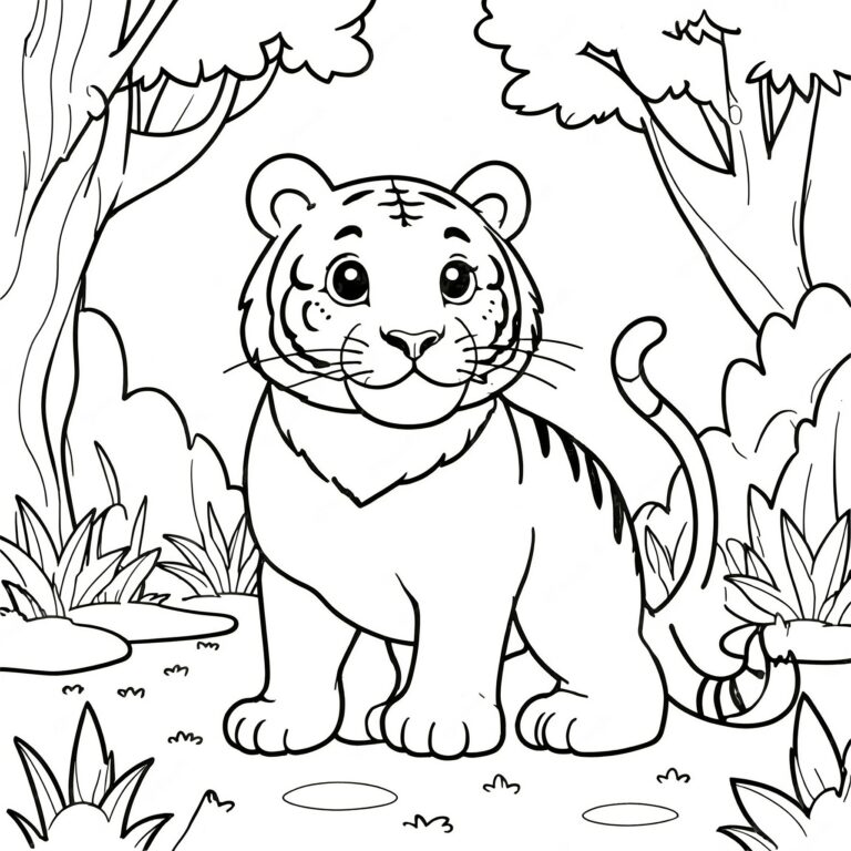 Söt tiger i djungeln