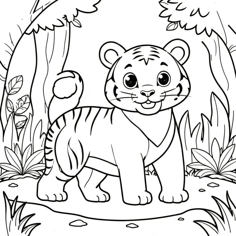 Söt tiger i djungeln