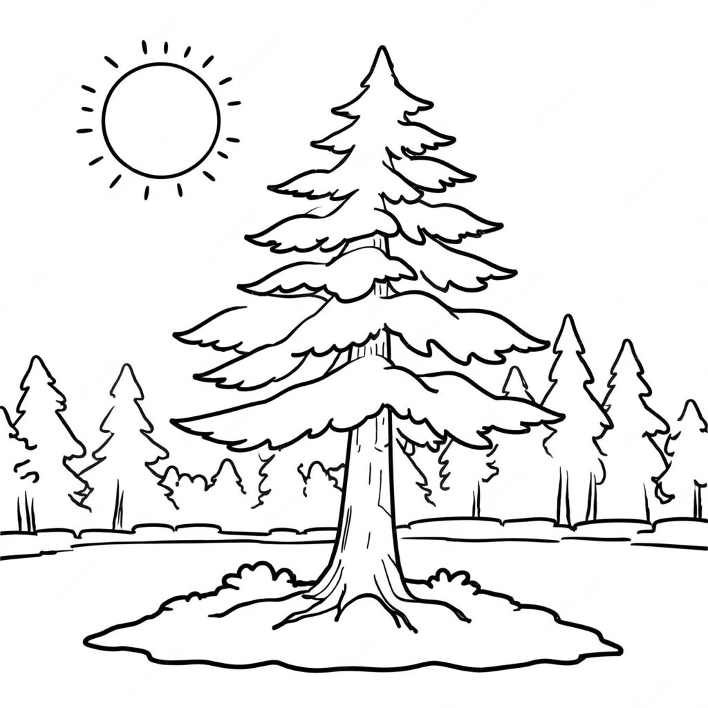Tall vid solnedgången i naturen